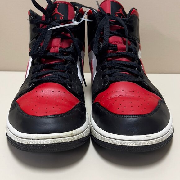 Jordan 1 Mid White Black Red (2022) Men's Size 14 - 554724-079 - Picture 2 of 8